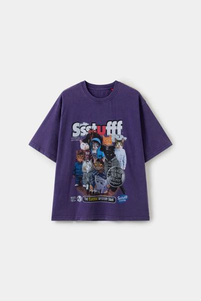 Focus Store SSSTUFFF Mystery Cats Tee "Navy" 