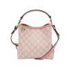 圖片 Gucci 展示品 GG Emblem 帆布拚牛皮水桶二用包(815118-粉)