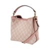 圖片 Gucci 展示品 GG Emblem 帆布拚牛皮水桶二用包(815118-粉)