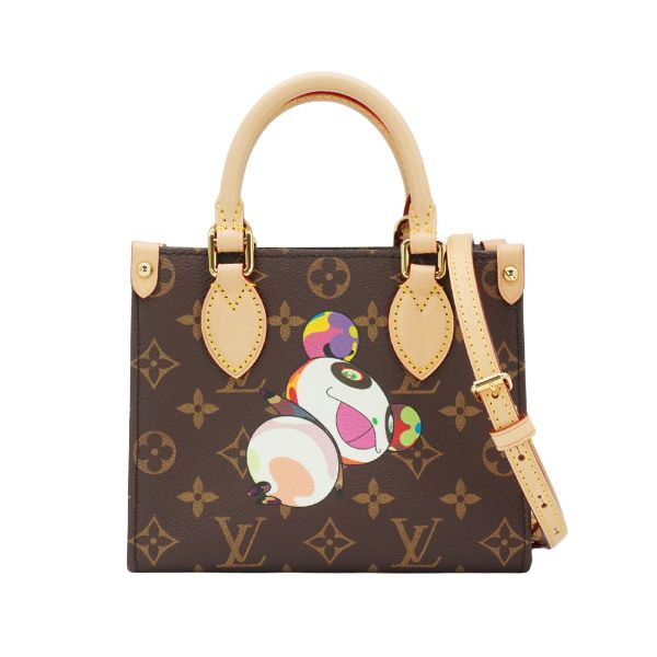 圖片 Louis Vuitton x TM On The Go BB 村上隆聯名帆布限量款迷你托特包(M13668-咖)