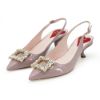 圖片 Roger Vivier 展示品 Virgule 漆皮水鑽鑲飾方框造型高跟鞋#38(粉紫)