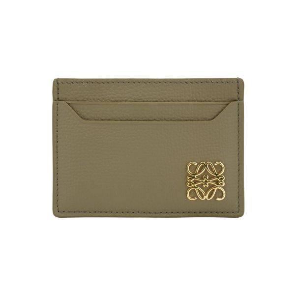 圖片 Loewe Anagram 粒紋牛皮金釦四卡卡夾(灰褐)