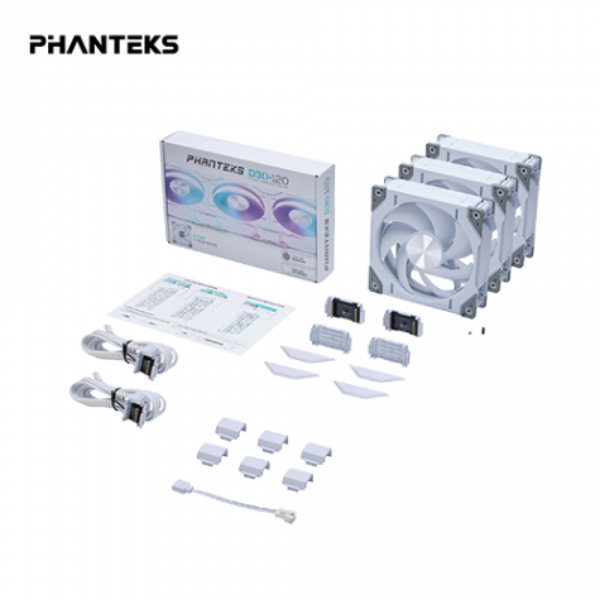 圖片 【追風者 Phanteks】D30-120 D-RGB 白色 三入組 12cm ARGB機殼風扇