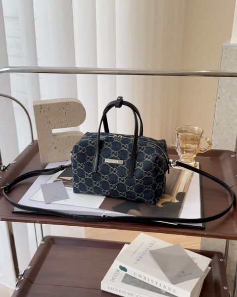 圖片 【GUCCI】牛仔布小號波士頓 藍色