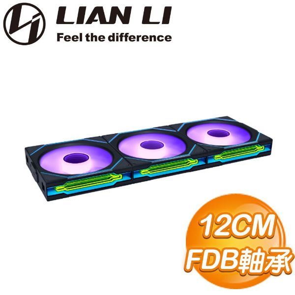 圖片 【聯力 LIAN LI】UNI FAN SL-INF 120 黑色 三入組 12cm ARGB機殼風扇