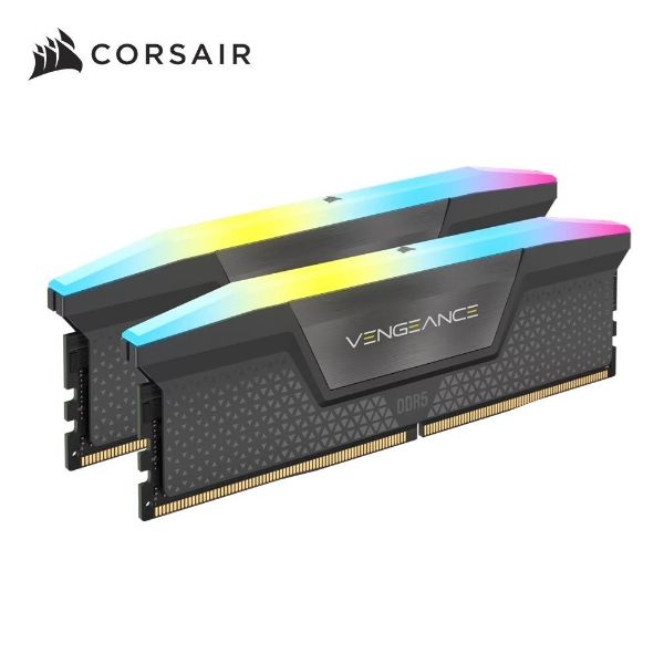圖片 海盜船 CORSAIR VENGEANCE RGB DDR5-6000 CL30 32GB(16G×2) 灰