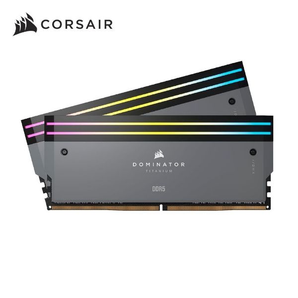 圖片 海盜船 CORSAIR DOMINATOR TITANIUM RGB DDR5-6000 CL30 32GB(16G×2) 灰