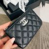圖片 Chanel AP3833 新款 鏤空 CC 荔枝格紋卡片零錢包 黑金 