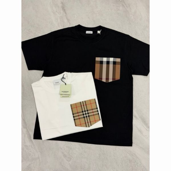 圖片 Burberry 經典 口袋格紋設計 黑白二色 短袖T恤上衣