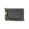 圖片 Chanel 展示品 金雙C菱格紋羊皮金球Woc手拿/斜背包(AP1450-灰)