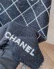 圖片 【CHANEL】26P 格紋CC雙面圍巾 黑灰 190*70CM