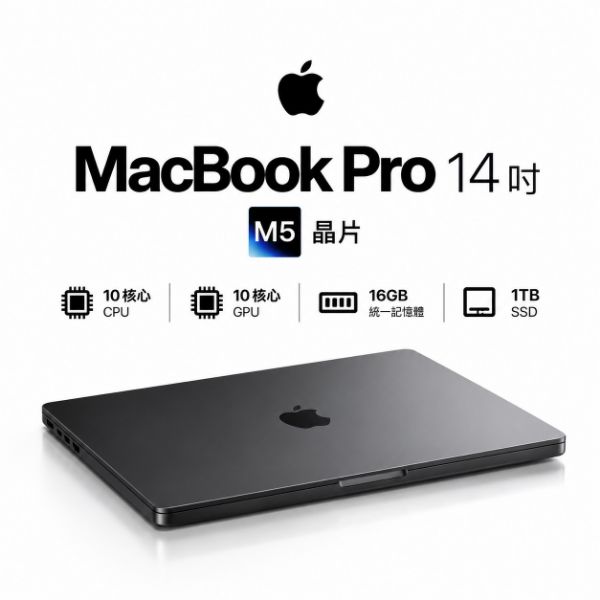 圖片 MacBook Pro 14吋 M5 晶片（16GB/1TB）