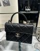圖片 CHANEL 香奈兒 CHANEL AS4711 21cm Kelly 黑荔枝 金扣 手提肩背包