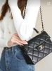 圖片 CHANEL 香奈兒 CHANEL AS4711 21cm Kelly 黑荔枝 金扣 手提肩背包