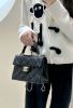 圖片 CHANEL 香奈兒 CHANEL AS4711 21cm Kelly 黑荔枝 金扣 手提肩背包