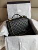 圖片 MY精品 - Chanel 小香 提把 郵差包 荔枝牛皮 金釦 軍牌 豆腐包
