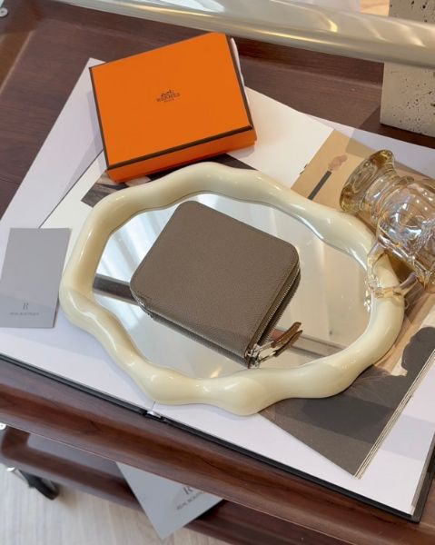 圖片 【HERMES】SILK’LN 短夾 大象灰 義大利騎兵