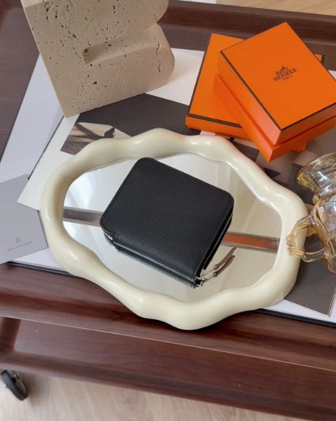 圖片 【HERMES】SILLK'IN 絲巾短夾 黑色/自由之城內裡(狗來富)