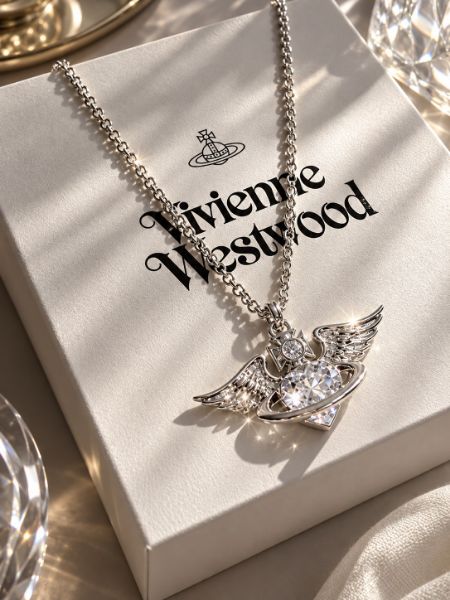 圖片 VIVIENNE WESTWOOD GALENA 西太后 天使之翼 愛心 翅膀 白鑽 項鍊