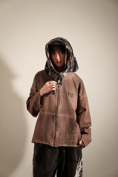 Focus Store Thug Club Creed Scarf Hooded Zip-up Hoodie 