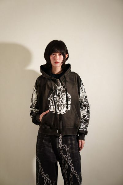 Focus Store Thug Club Six Riding Skull Zip-up Hoodie 連帽拉鏈外套 黑色