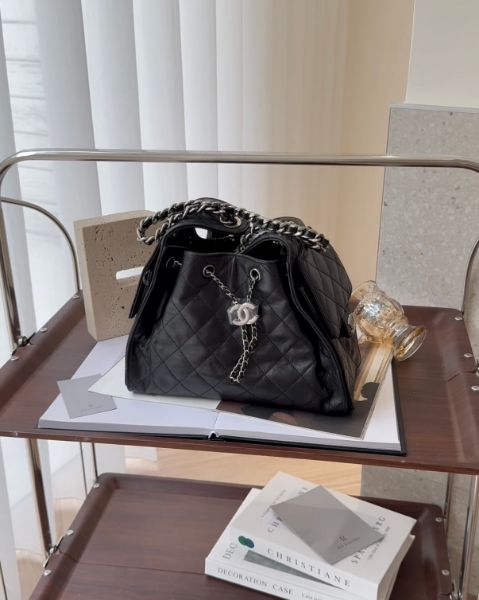 圖片 【CHANEL】25BAG 油蠟小號 黑銀