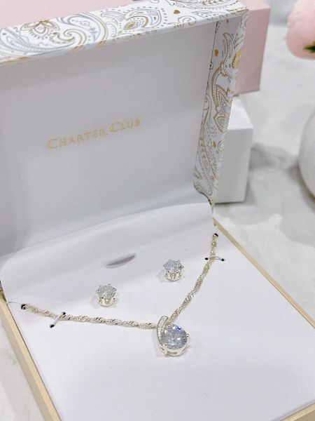 圖片 Macy's 限定 Charter Club 水鑽項鍊耳環禮盒