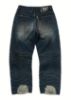 Focus Store Thug Club Skull Stitch Ripped Denim Pants
