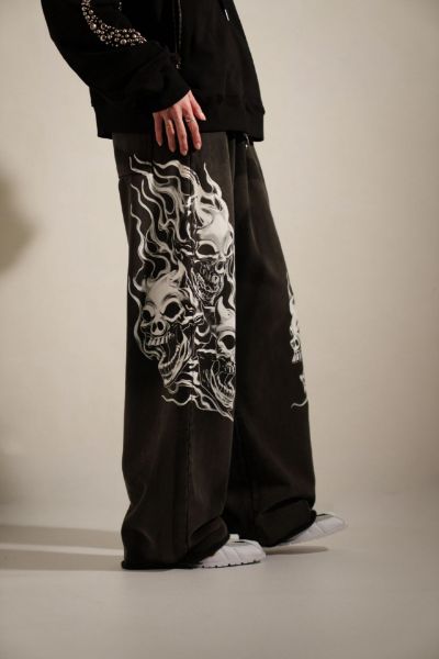 Focus Store Thug Club FW26 Six Riding Skull Sweatpants "Black"