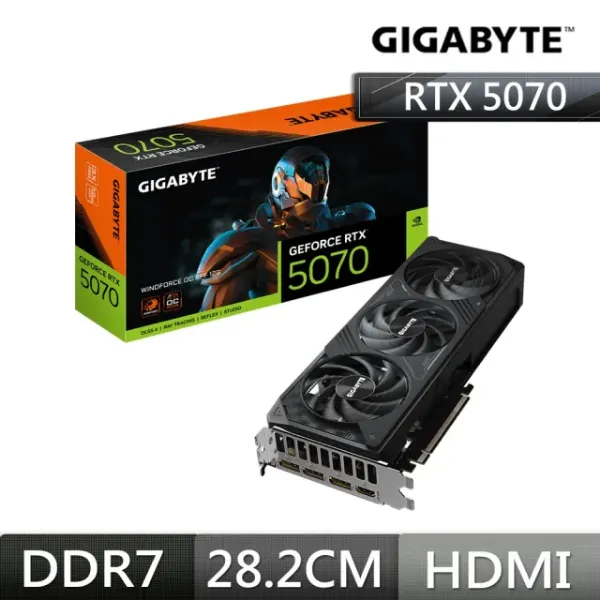 技嘉 RTX5070 WINDFORCE OC SFF 12G（GV-N5070WF3OC-12GD）顯示卡