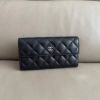 圖片 MY精品 -  Chanel 荔枝黑銀 牛皮 掀蓋長夾 信封長夾