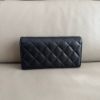 圖片 MY精品 -  Chanel 荔枝黑銀 牛皮 掀蓋長夾 信封長夾