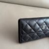 圖片 MY精品 -  Chanel 荔枝黑銀 牛皮 掀蓋長夾 信封長夾