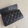圖片 MY精品 -  Chanel 荔枝黑銀 牛皮 掀蓋長夾 信封長夾