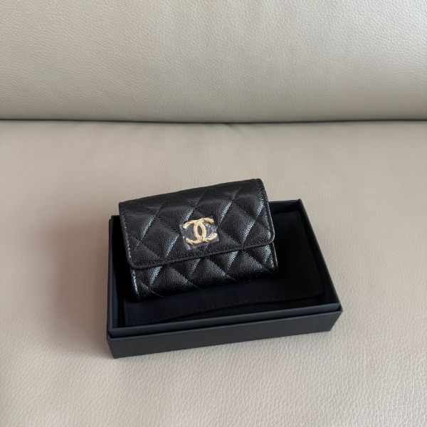 圖片 MY精品 -  Chanel 大雙C 內拉鏈卡包 零錢包 荔枝皮 送禮🉑