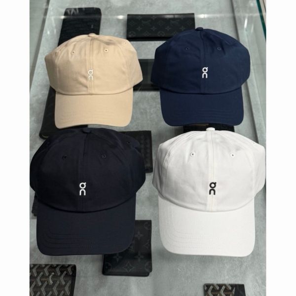 圖片 On 昂跑 刺繡小logo設計 黑、白、深藍、奶茶色 帽子