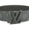 圖片 Louis Vuitton 帆布拚牛皮啞光扣頭雙面用腰帶/皮帶-90cm(M0449-黑灰)