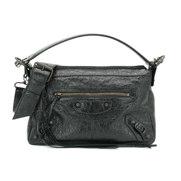 圖片 Balenciaga Le City Moto 羊皮斜背/肩背兩用包-小(866057-黑) 