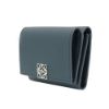 圖片 Loewe Anagram 鵝卵石紋小牛皮銀釦三折短夾(海軍藍)